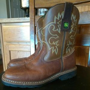john deere square toe boots